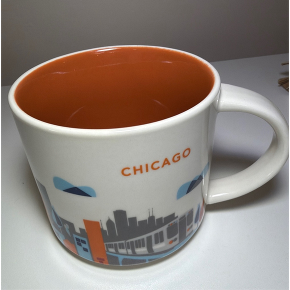 Starbucks Other - Starbucks Chicago IL USA You Are Here Collection Mug Coffee Cup White Orange EUC